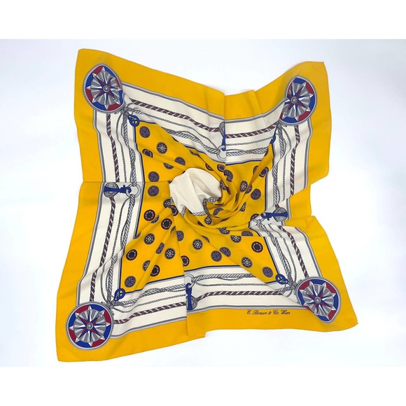 Vintage E Braun & Co. Wien Scarf with Nautical Theme - Picture 6 of 9